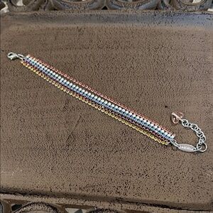 Multicolor Beaded Bracelet with Heart Charm
